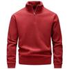 Versatile Autumn/Winter Fleece-Lined Stand Collar Men's Zipper Hoodie, 2025 Trendy European/American Long Sleeve Top.