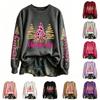 Women's Fashion Long Sleeve Crewneck Pullover Sweatshirt with Christmas Print Top
