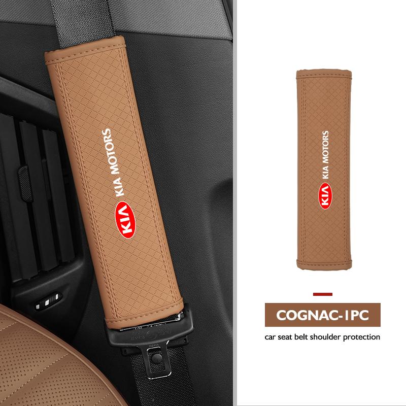 ABF3 Leather Car Safety Belt Cover Protector Pads Accessories For KIA Ceed Sportage Rio K5 K2 Optima Cerato Venga Sedona