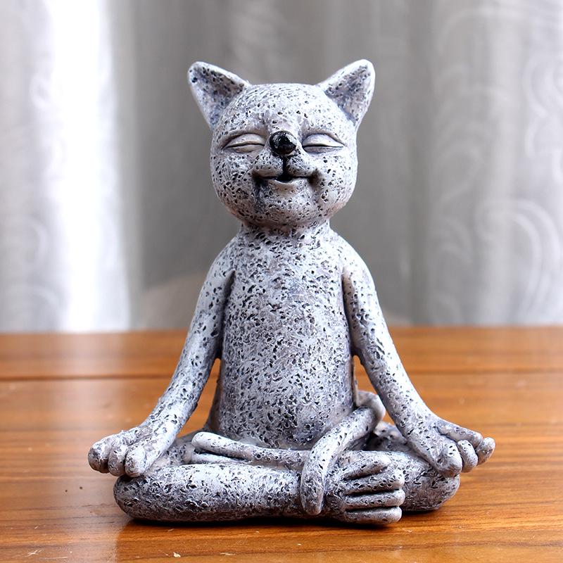 Zenový pes Buddha Meditační socha - Jógový pes v modlitební pozici pro dekoraci zenové zahrady