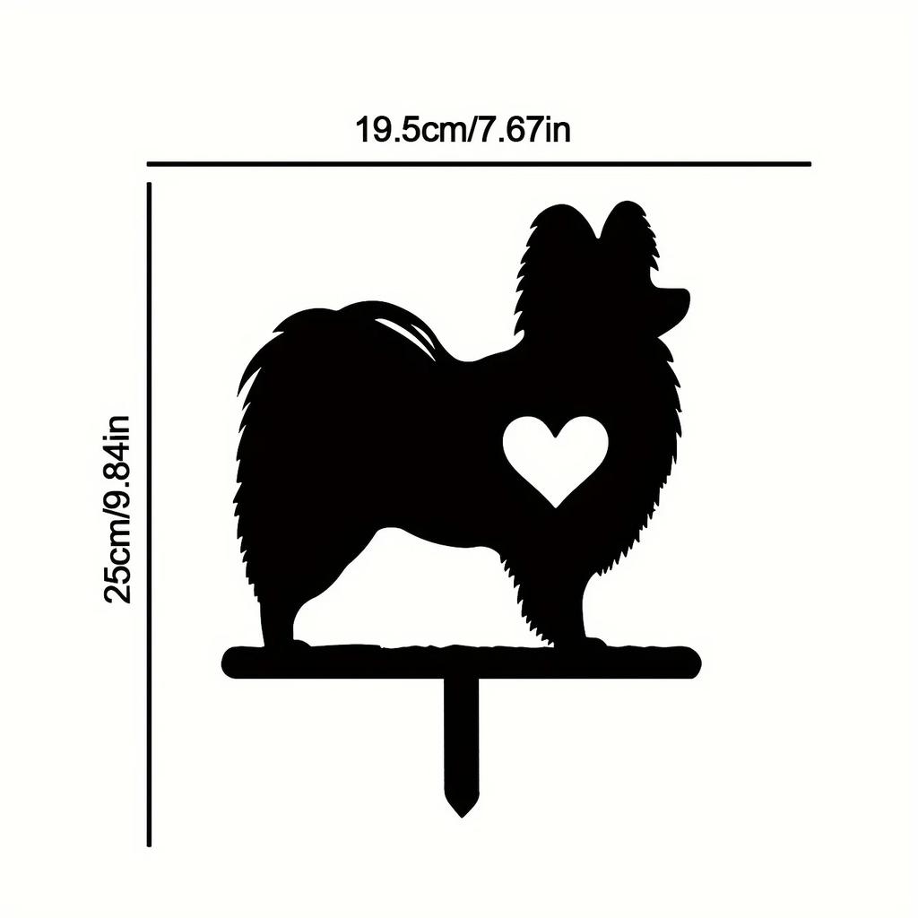 Cute Dog Garden Stake Iron Art Silhouette Metal Yard Sign Creative Courtyard and Outdoor Garden Decoration for Pet Commemoration