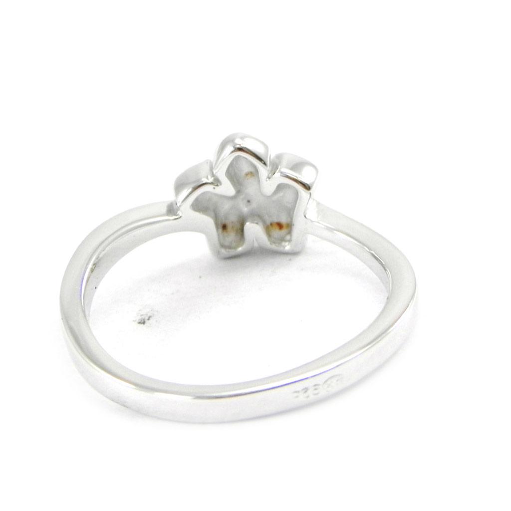Silver Ring 'Flora' White