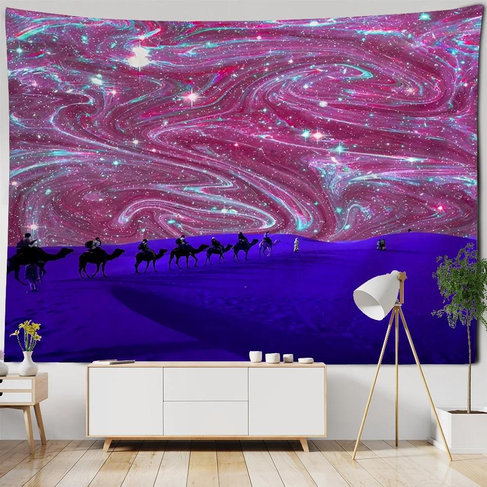 Bedroom living room fabric wall hanging tapestry Van Gogh landscape oil painting print wall hanging room art decoration