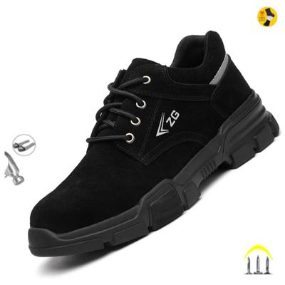 Genuine Leather Men Safety Shoes Steel Toe Electric Welding Cowhide Male Work Shoes Construction Industria Indestructible Boots