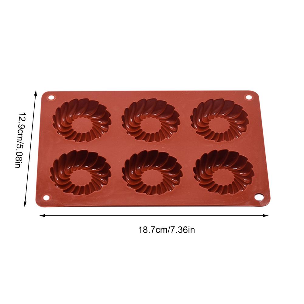 Silicone Biscuit Mold 6-Chamber Circular Chocolate Mold Used for Kitchen Biscuit Cake Candy Making Silicone Mold