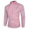 Men's Business Casual Long-Sleeved Solid Color Shirt, Large Size, Trendy Design