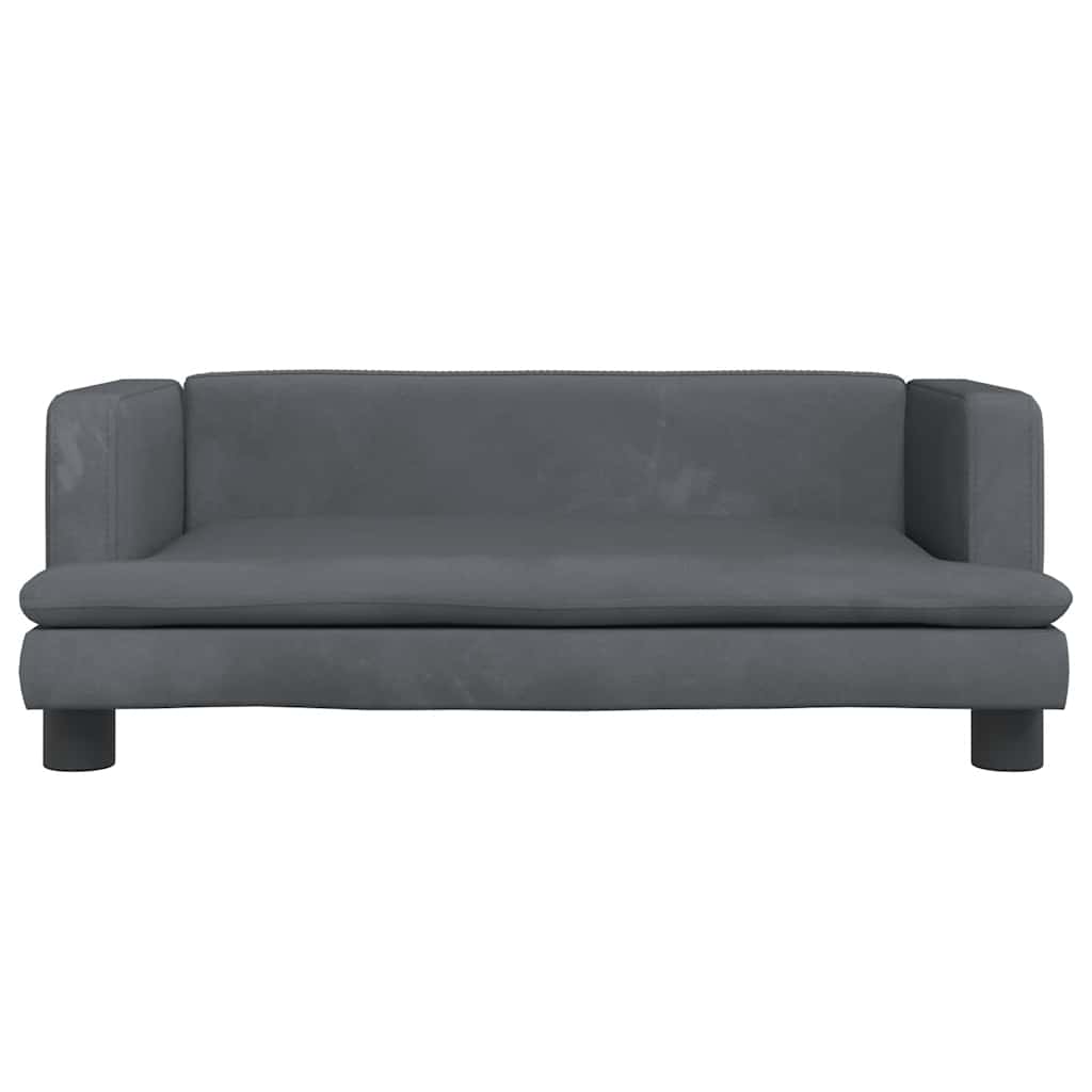 Kids Sofa Dark Grey 80 x 45 x 30 cm Velvet