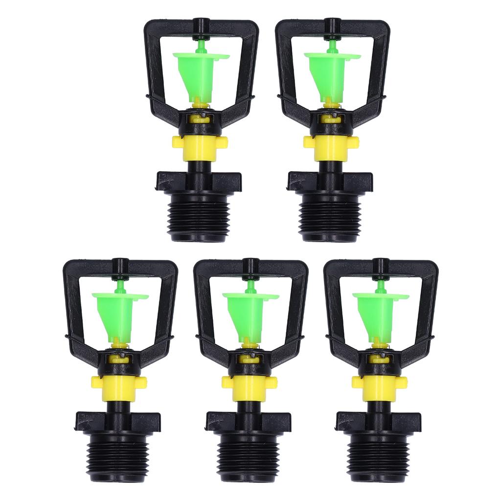 5PCS G1 2 Male Thread Rotating Sprinkler Nozzle Spray Head Misting Nozzle for Garden Irrigation
