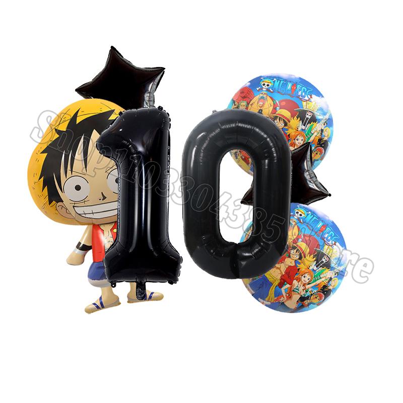 One Pieces Digit 1-10 Balloons Boys Anime Luffy Birthday Decoration Baby Shower Gender Reveal Party Supplies Kids Gift Hot Sales
