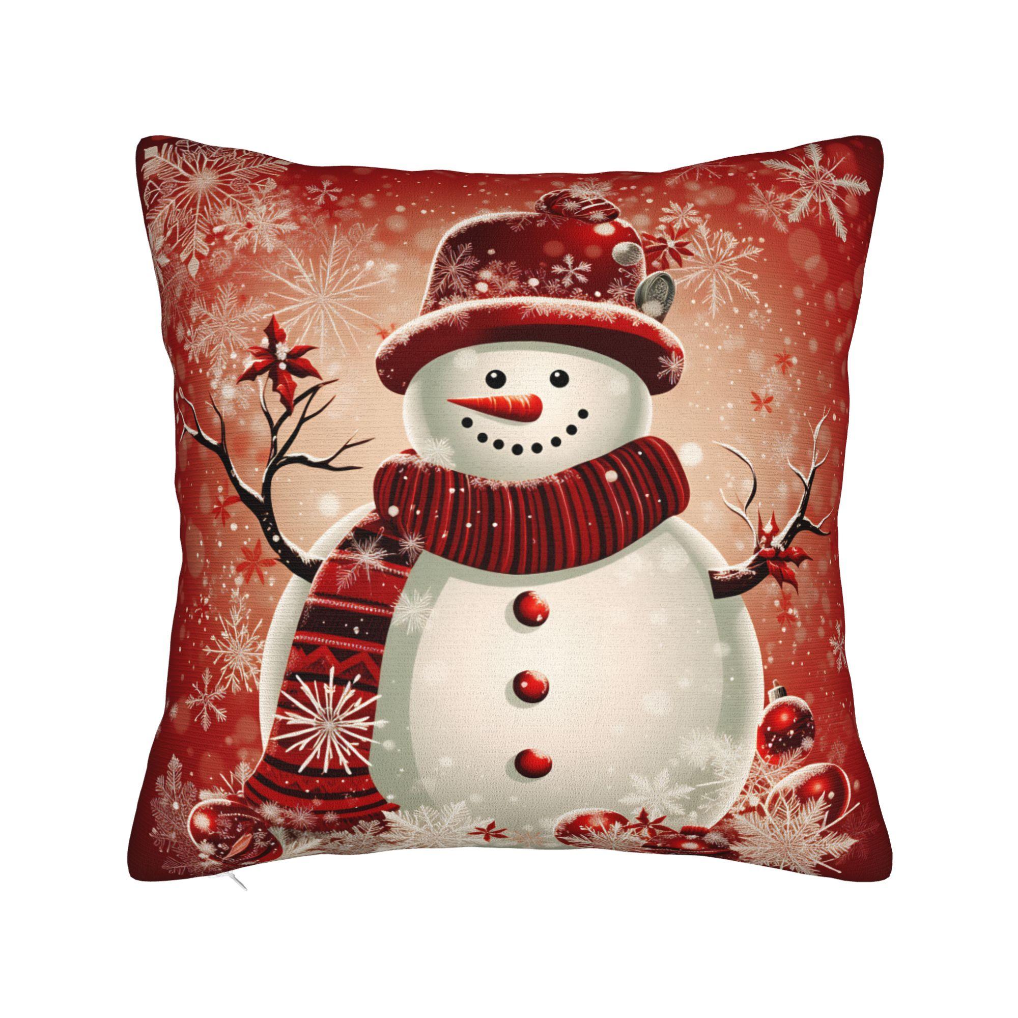 

Christmas Santa Snowman Pillow Case Vintage Pillow Cover Design Pillowcases For Sofa Bedroom Home Decor 50*50cm