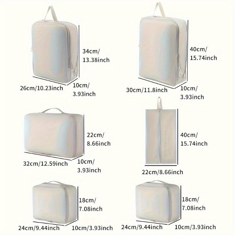 6PCS Waterproof Travel Organizer Set - Compression Packing Cubes for Suitcase & Carry-On