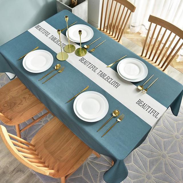Elegant Modern Multi -Color Printed Rectangular Tablecloth For Table And Home Decoration Waterproof Coffee Tablecloth