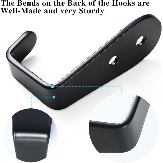 Stainless Steel Hooks for Hanging, Heavy Duty Hook, Wall Hooks Key Holder Wall Mount Hanger Coat Hook Garage Storage Screw Utility Hooks, 8 Pack