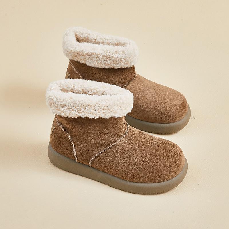 

Женские зимние теплые мини-сапоги для снега, пушистые из искусственной замши, обувь для ходьбы для женщин, повседневные, противоскользящие, удобные, на платформе, короткие ботильоны с подкладкой из искусственного меха 40 хаки