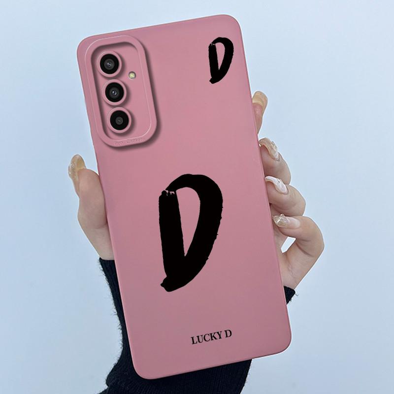 For Samsung Galaxy M13 4G M23 F23 Buddy 2 5G Cover Case Initial Letter Silicone Soft Phone Bumper for Samsung SM-M135F Casing