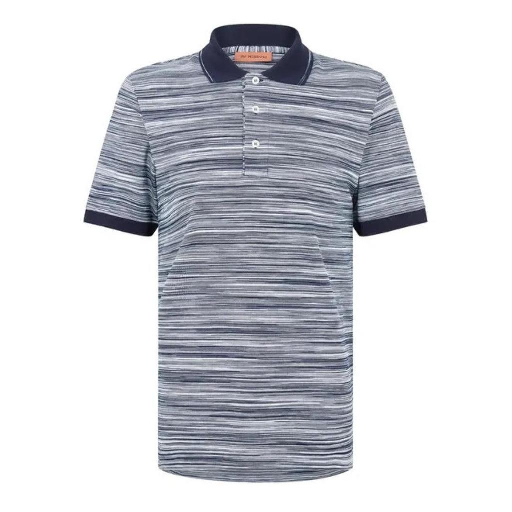 Missoni Mens Patterned Short-Sleeved Polo Shirt