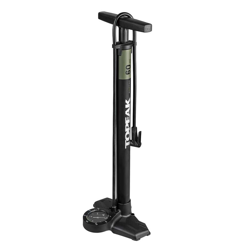 

Topeak Joe Blow Mountian EX Bicycle Floor Pump with Analog Black and Green Gauge, зелёный