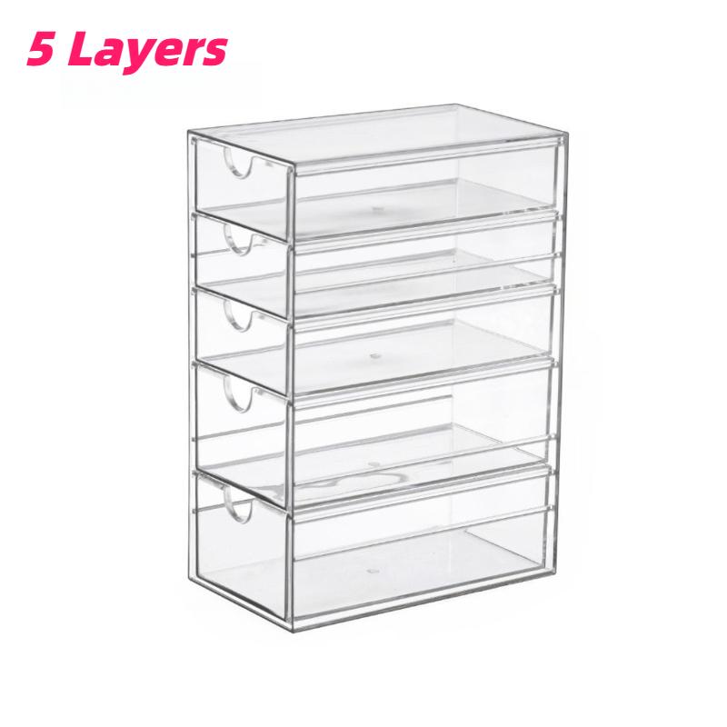 Boîtes de Rangement Transparentes pour 4 5 ou 6 Tiroirs Organisant Cosmétiques Rouges à Lèvres Élastiques à Cheveux et Papeterie Coiffeuses Chambres Bureaux