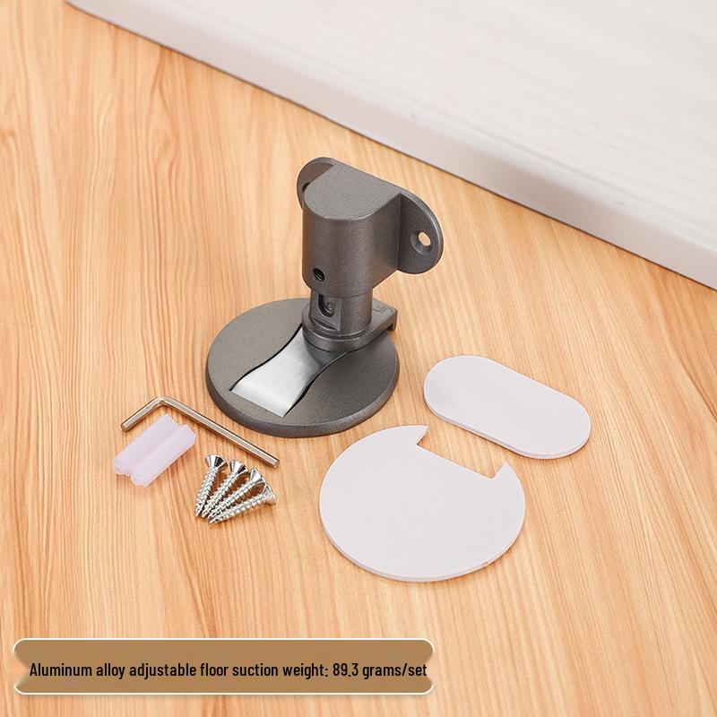 Adjustable Magnetic Aluminum Door Stopper with Anti-Collision Suction Cup