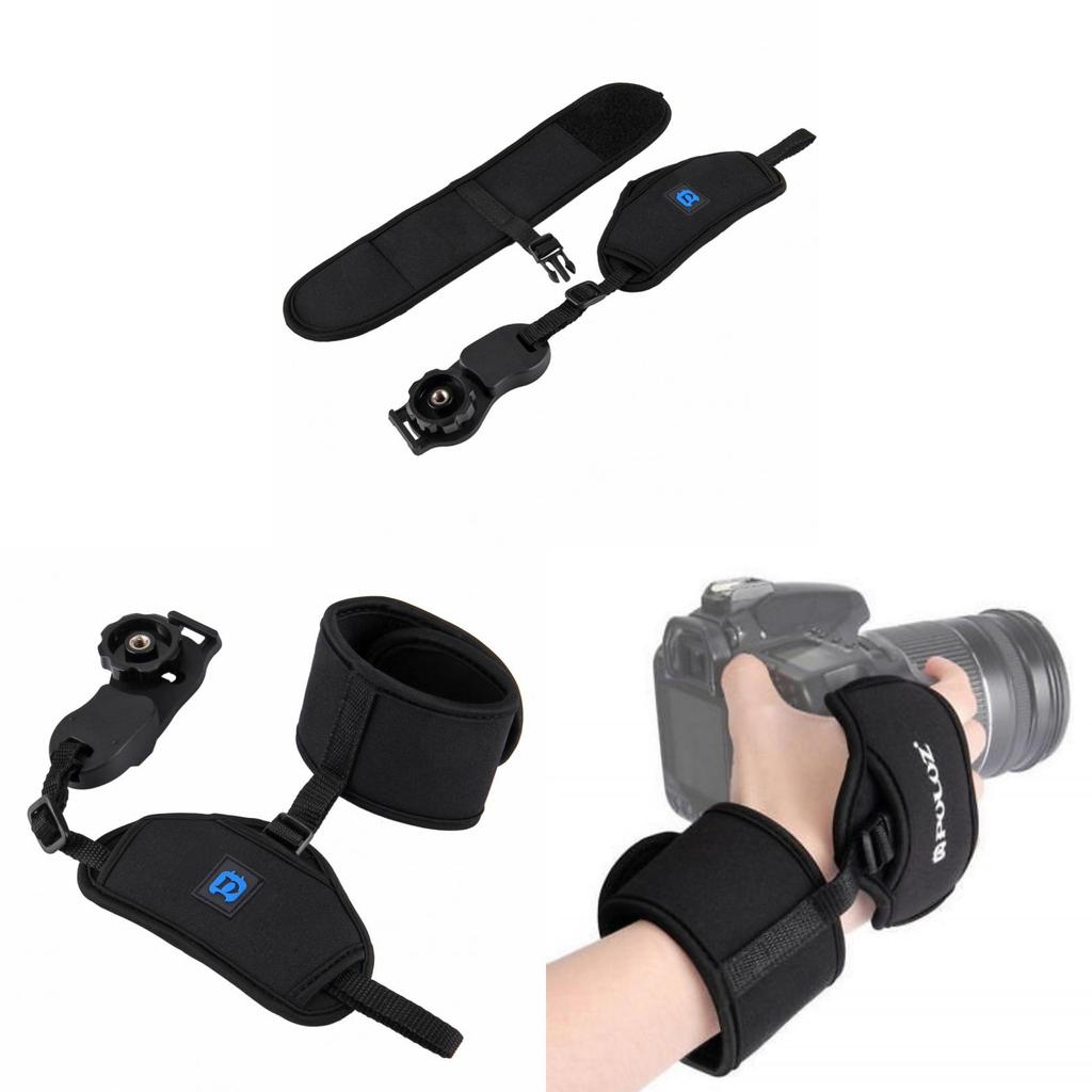Puluz Dicke Bull Dslr Kamera Handschlaufe Wasserdichte Kamera Handschlaufe Digitalkamera Handschlaufe Bequem Schwarze Farbe