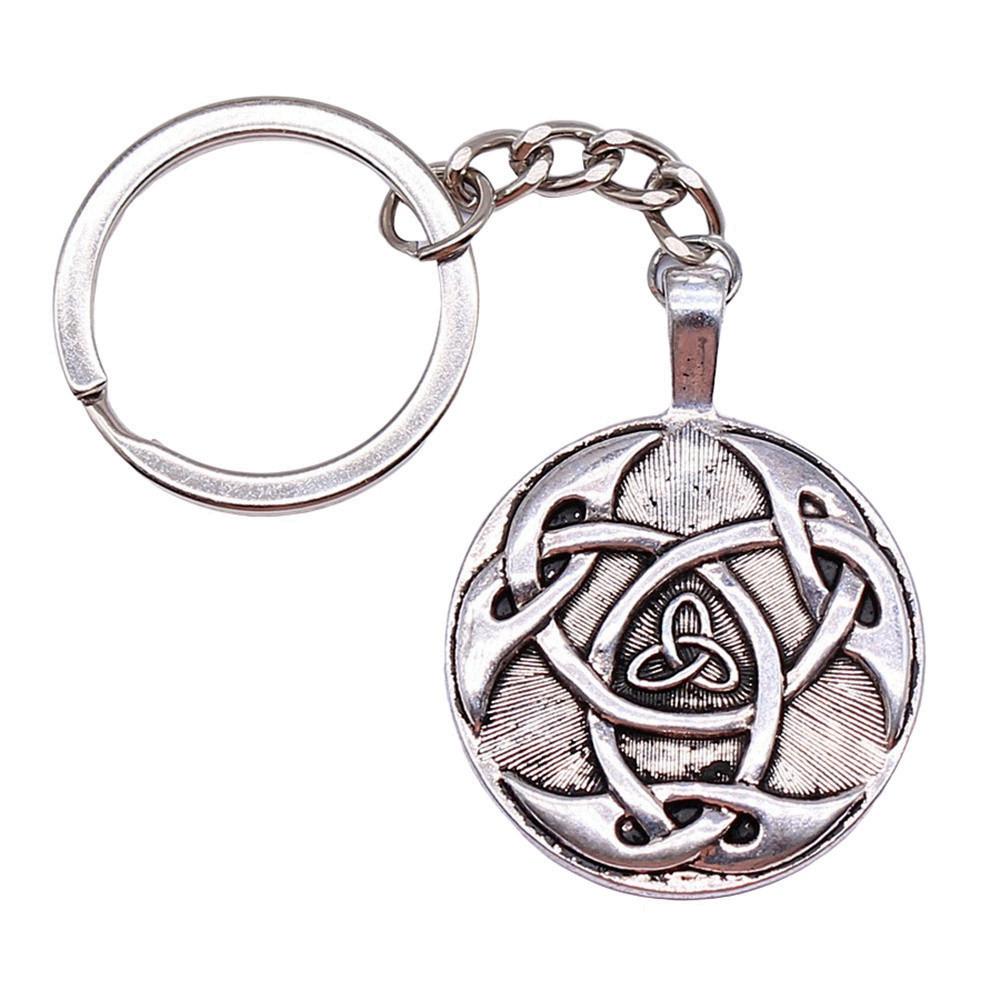Celtic Knot Charm Hexagram Keychain Irish Amulet Key Ring 28mm Ring