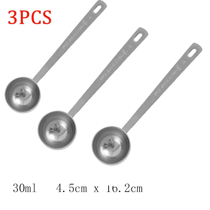 2/3PCS 15/30ML Stainless Steel Coffee Measuring Spoon Long Handle Coffee Spoon Baking Accessories Tool Spoon Kitchen Tool
