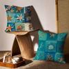 Marine Life Cushion Cover Anti-dustmite Pillowcase Invisible Zipper Silky Short Plush Sofa Cushion Cover