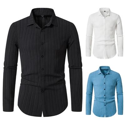 Camisa de Hombre Diseño Rayas Onduladas Cuello Camisa de Hombre Camisa Hawaiana Blusas Tops de Verano Hombre Vestido de Fiesta