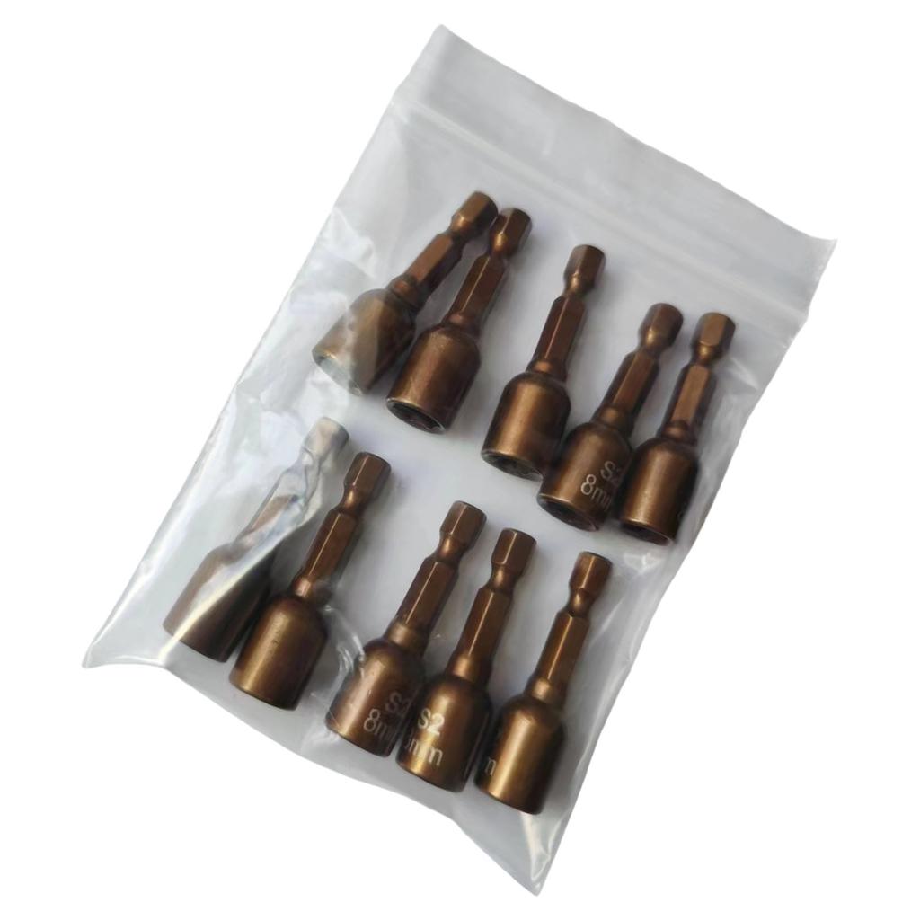 Set of 5/10 Strong Magnetic Drill Bit Nut Driver Socket Bits 1/4Inch Hex Shank Socket Adapter for Efficient Repair Work