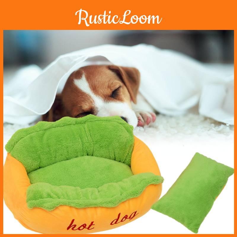 Cushion Pet Bed Hot Dog House Lounger Warm Removable Washable Cat Animal Kennel