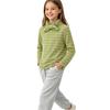 Girls Casual Striped Sweatshirt with Butterfly Collar Warm Pullover Top for Fall and Winter