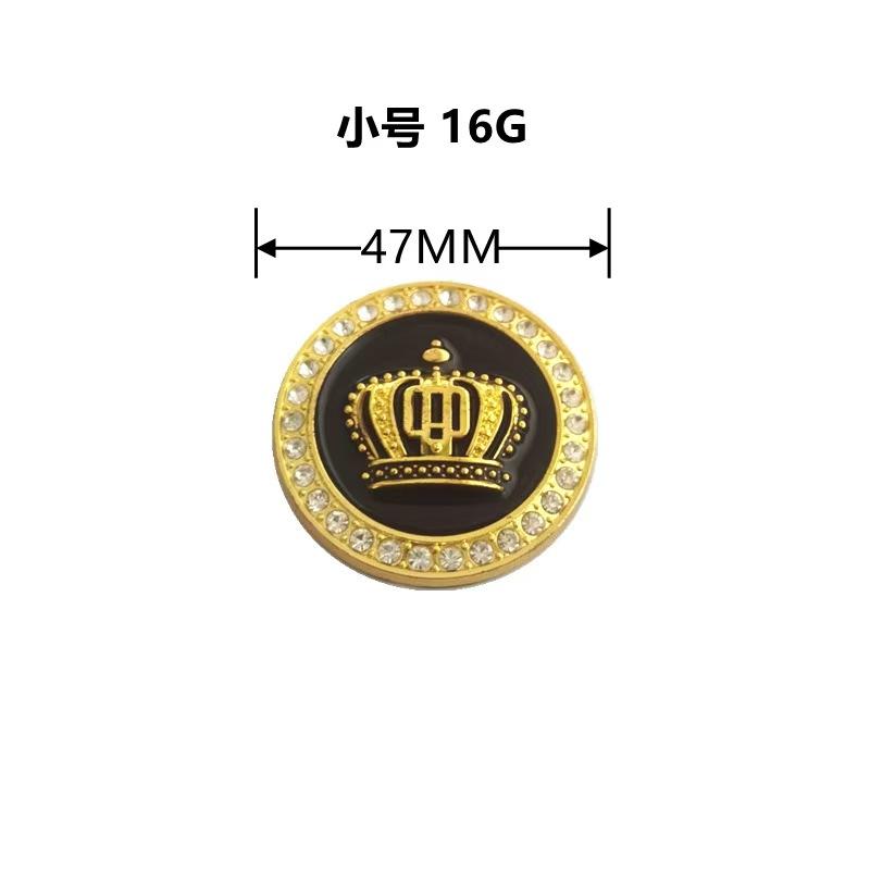 Car modification metal crown sticker 3D inlaid diamond car sticker round crown car body side sticker tail sticker S-47MM