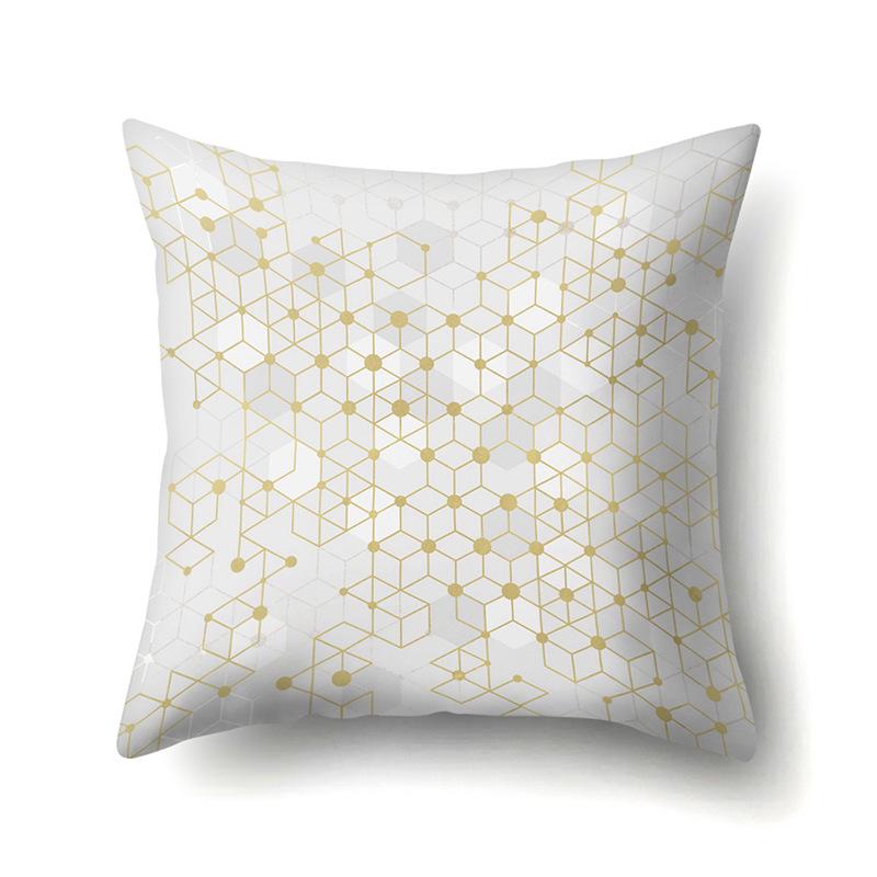 Ins Marble Polyester Pillowcase Car Decoration Home Printed Car Waist Cushion Pillowcase Pillowcase Car Decoration