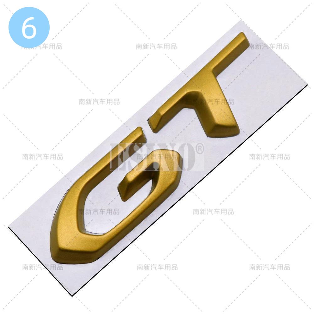 Car Styling GT 3D Metal Emblem Badge Body Fender Sticker Applicable To RCZ 308 508 3008 5008