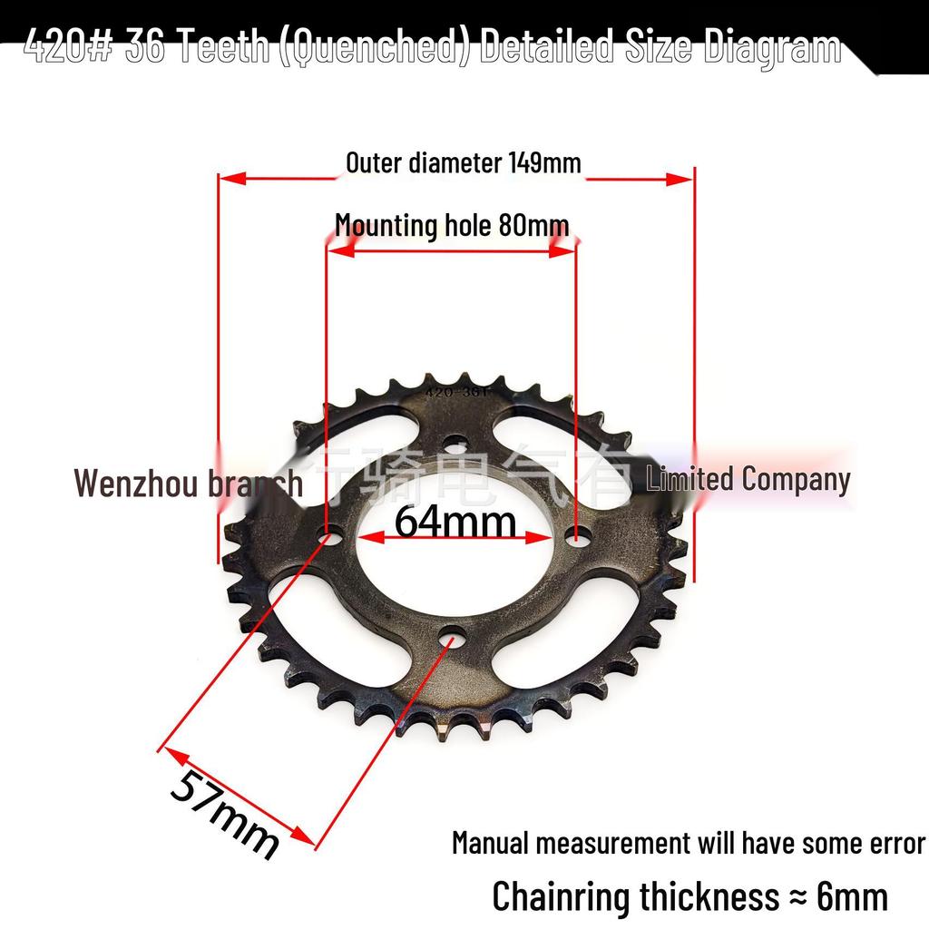 Tricycle Motorcycle Karting Sprocket: 420 Type, 29-34-36-38-48 Teeth Rear Axle Crankset.