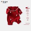 Red Romper: Autumn/Winter New Year's & First Birthday Formal Outfit for Babies