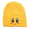 Cappello a Maglia Rosa con Viso Ricamato 3D Espressione di Kirby Carino Versatile Cappello in Filato