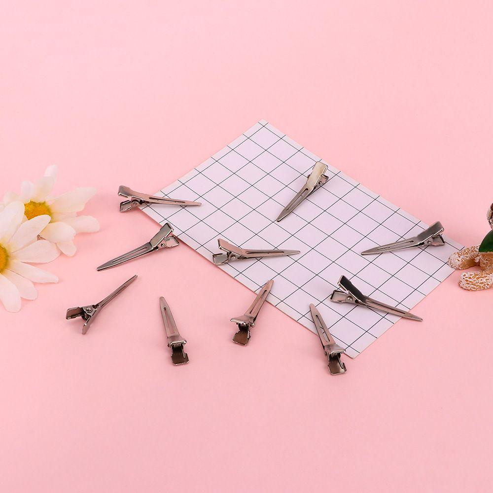 50pcs Durable Ultrathin Silver Color Metal Flat Base Duck Mouth Clip Partition Clip Alligator Hair Clip