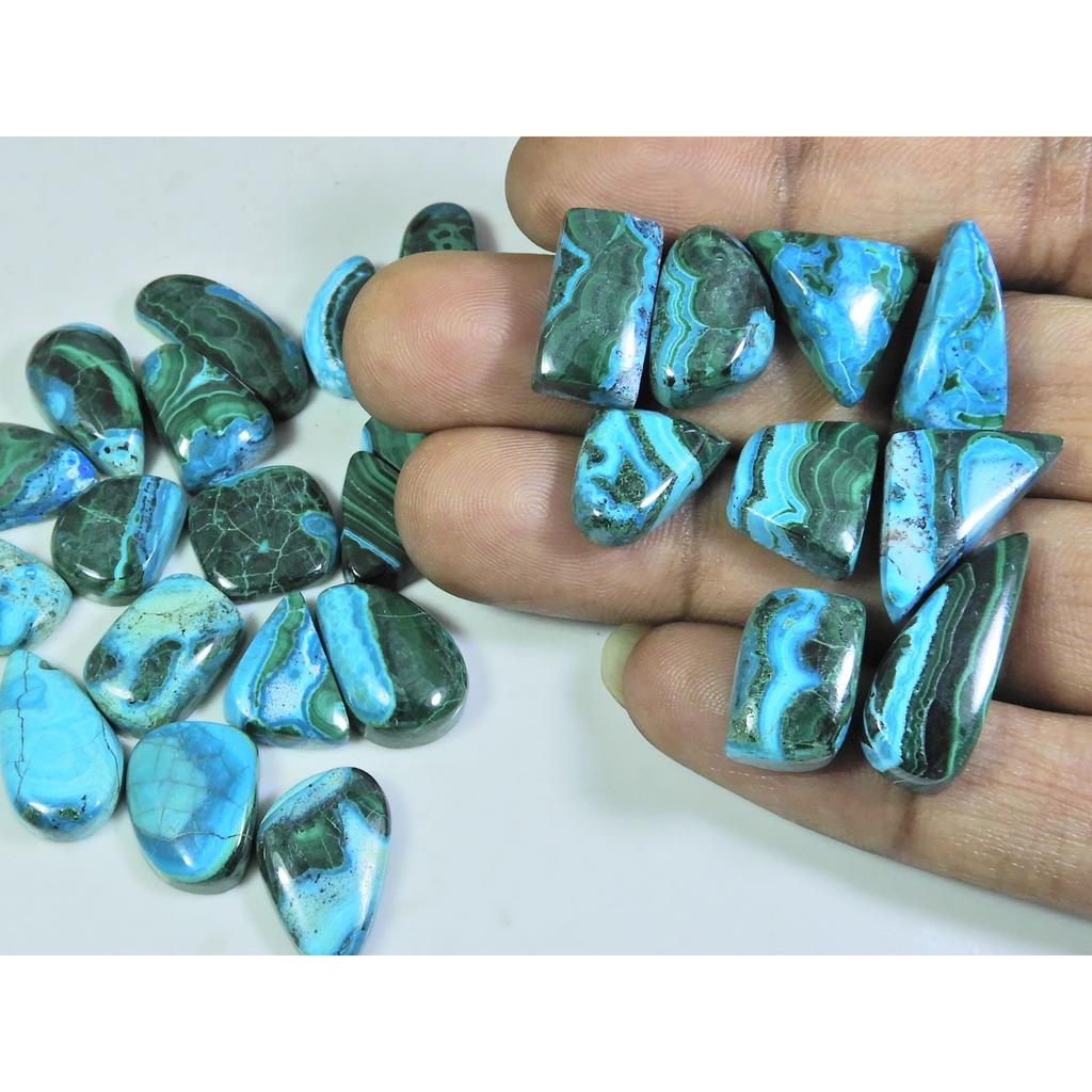 11X14-10X21MM Natural Chrysocolla Malachite Fancy Cabochon Gemstone 26PcsLot C-142