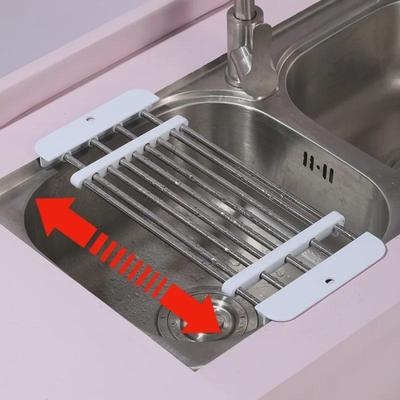 Escorredor de Pia Ajustável de Aço Inoxidável Estilo Japonês