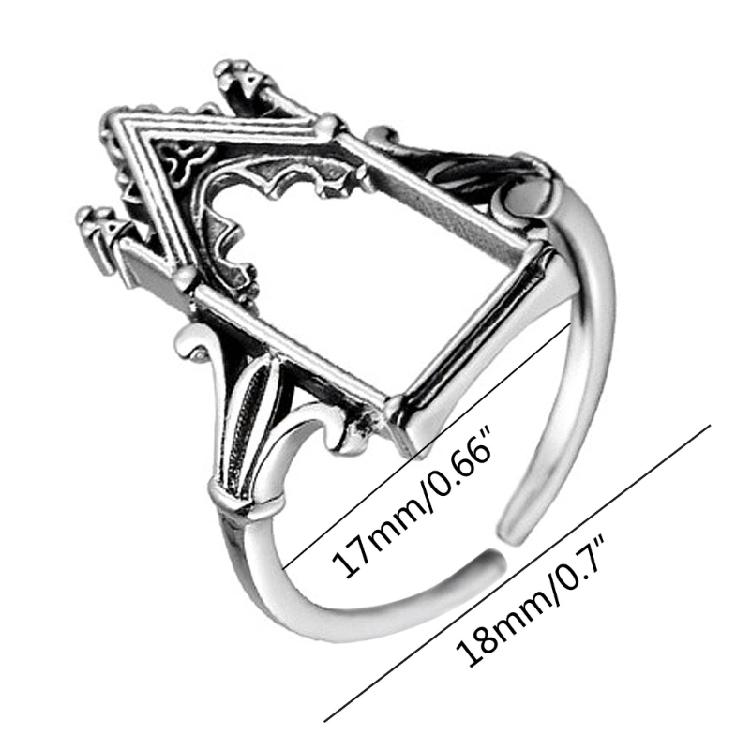 Living Mouth Rings Men's European and Beautiful Gothic Castle Shape Novel Rings