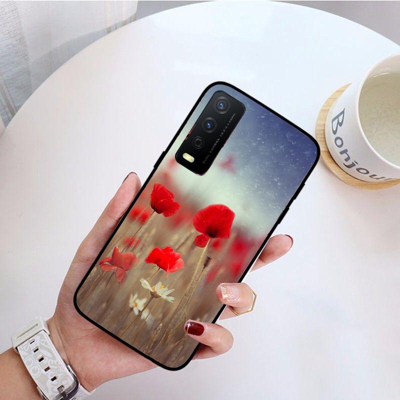 Poppy Flower Funda Phone Cover For Vivo Y31 Y30 Y33S Y11S Y12S Y17 Y20 Y20S Y21 Y21S Y1S Y53S Y15 Y19 Y91C V23 5G Cases Coque