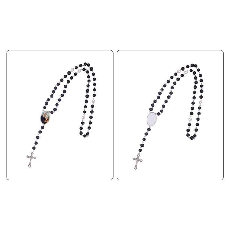 Trendy Catholic for Cross Sublimation Necklaces Rosary Necklace for Family Membe