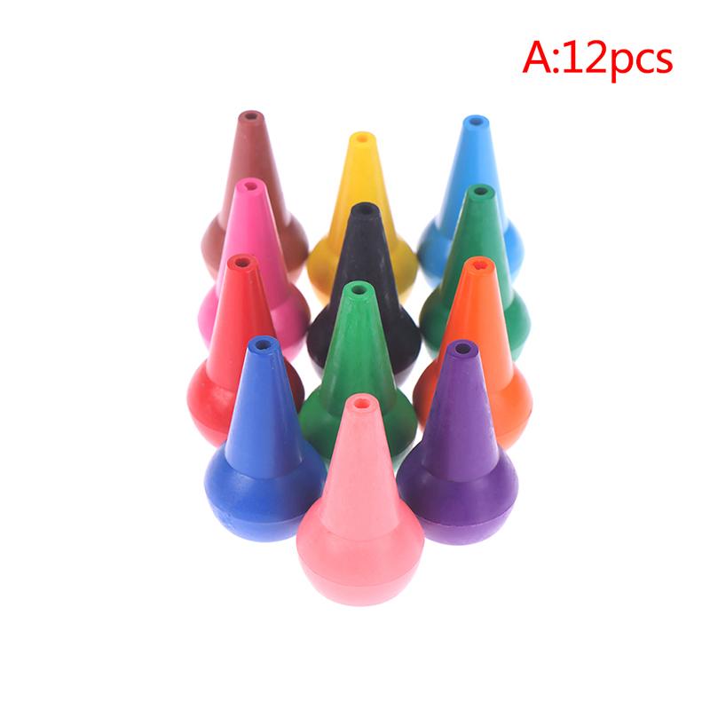 12Pcs Non-Toxic Children Safety Color Crayons Baby 3D Finger Art Supplies