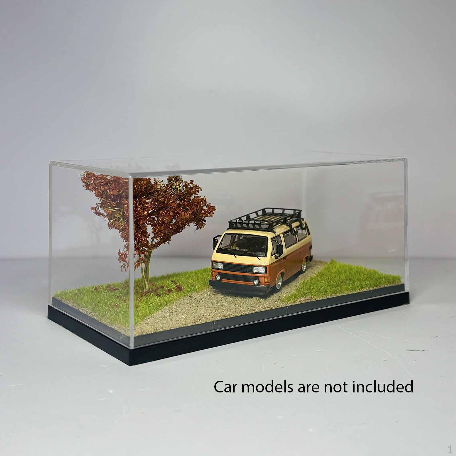 

Diorama 1/64 Car Display Case Simulated Landscape Model Collection Tabletop Decor Storage Box for
