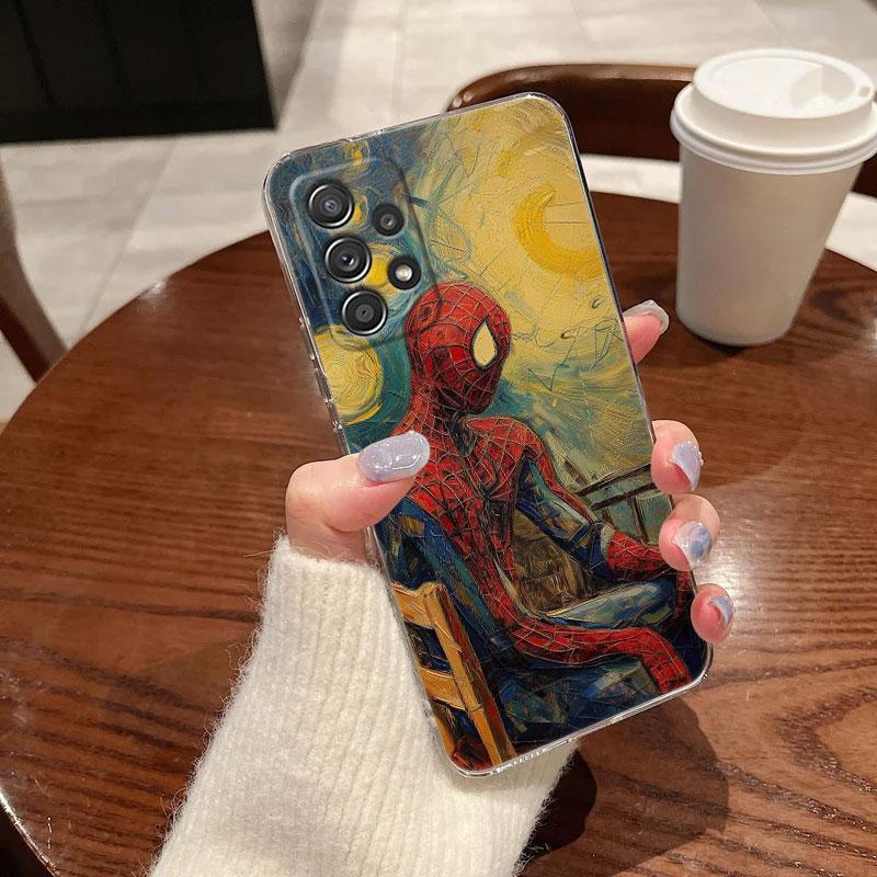 Marvel Oil Painting Clear Case For Samsung Galaxy A57 A37 A56 A36 Cases A55 A54 A35 A26 A07 A17 A16 A06 A36 A15 Shockproof Cover