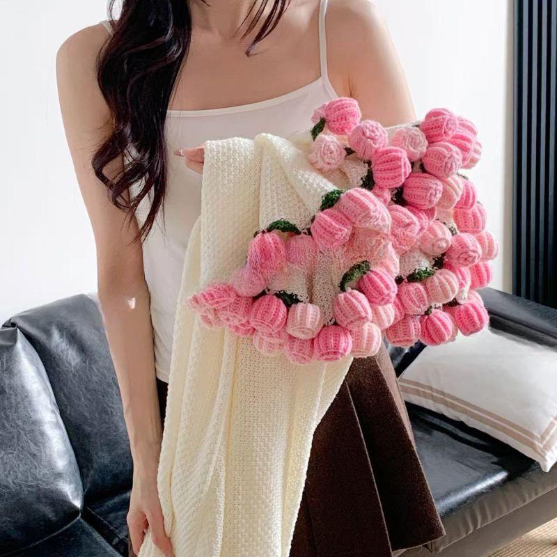 

Valentine s Day Rose & Sunflower Pastoral Blanket - Net Celebrity Style Diameter 110 (52 Roses)