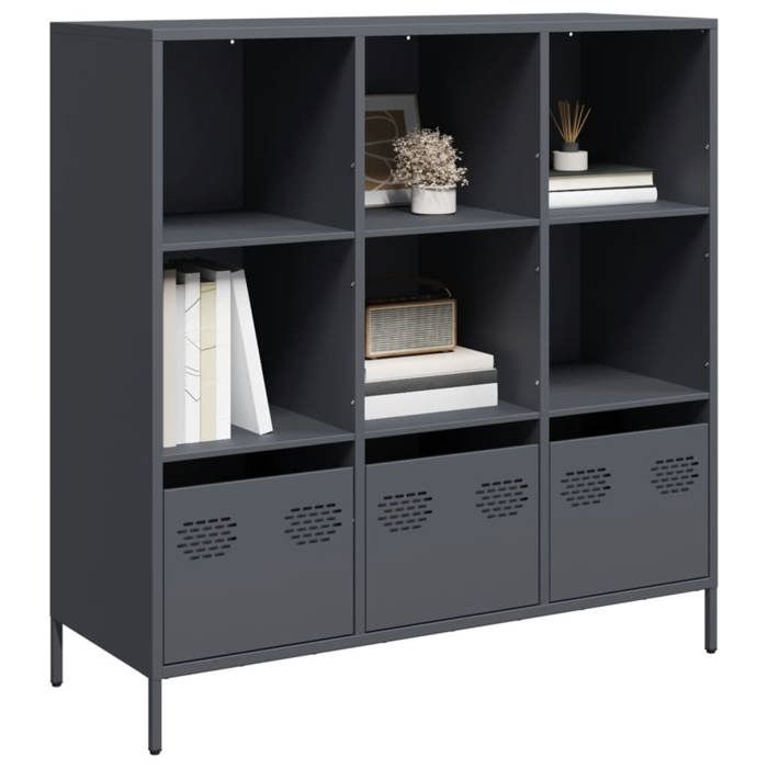 VidaXL Buffet haut anthracite 101,5x39x103,5 cm acier, armoire à livres, armoire à livres moderne, étagère à livres, étagère 851390