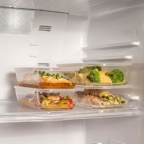 HARIO Stacking Heat Resistant Glass Container Set of 6 Made In Japan KSTL-5004-OW