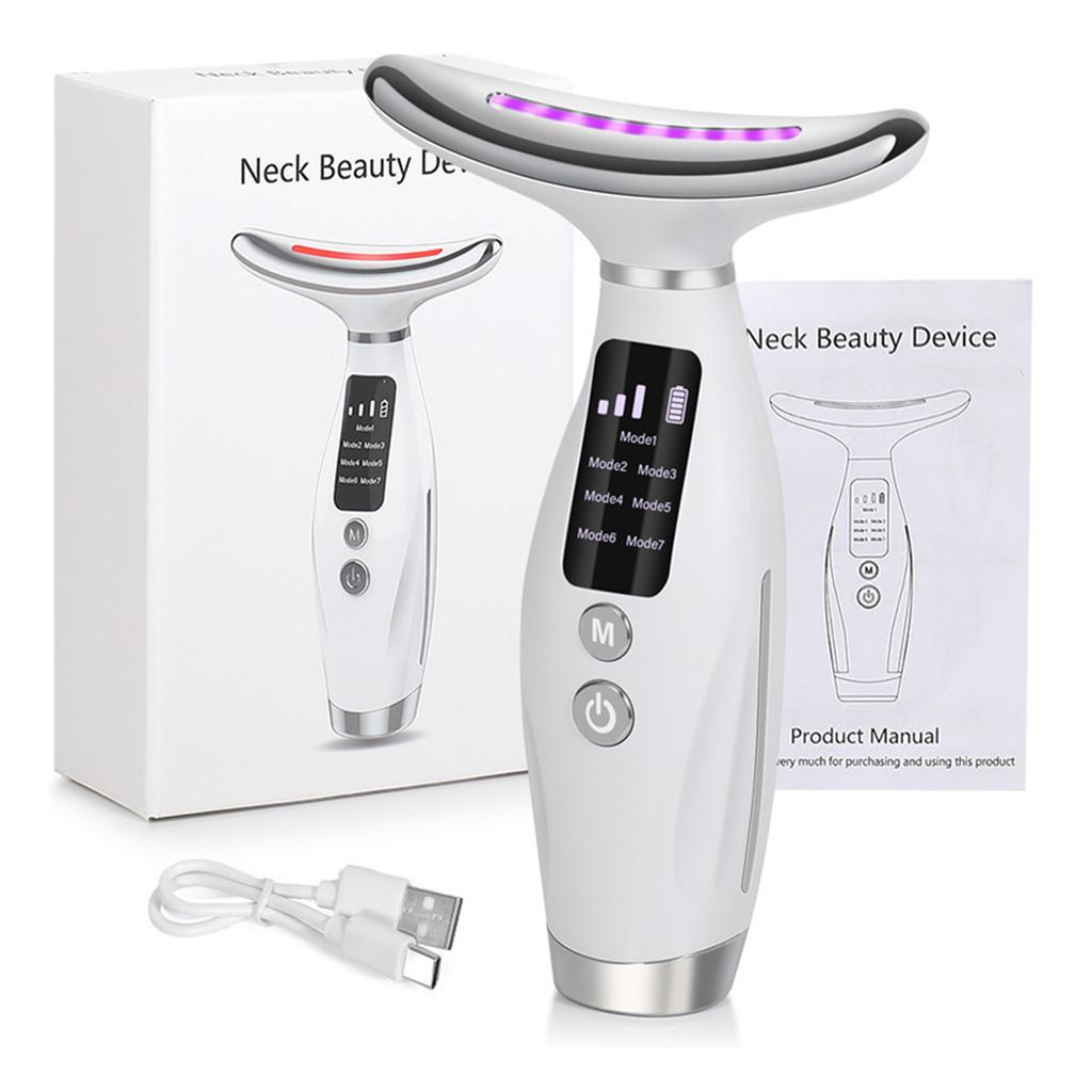 Beauty Neck Instrument,Red Purple Light Lifting Firming Face Massager,Reduce Fine Lines Face Massage For Home Travel